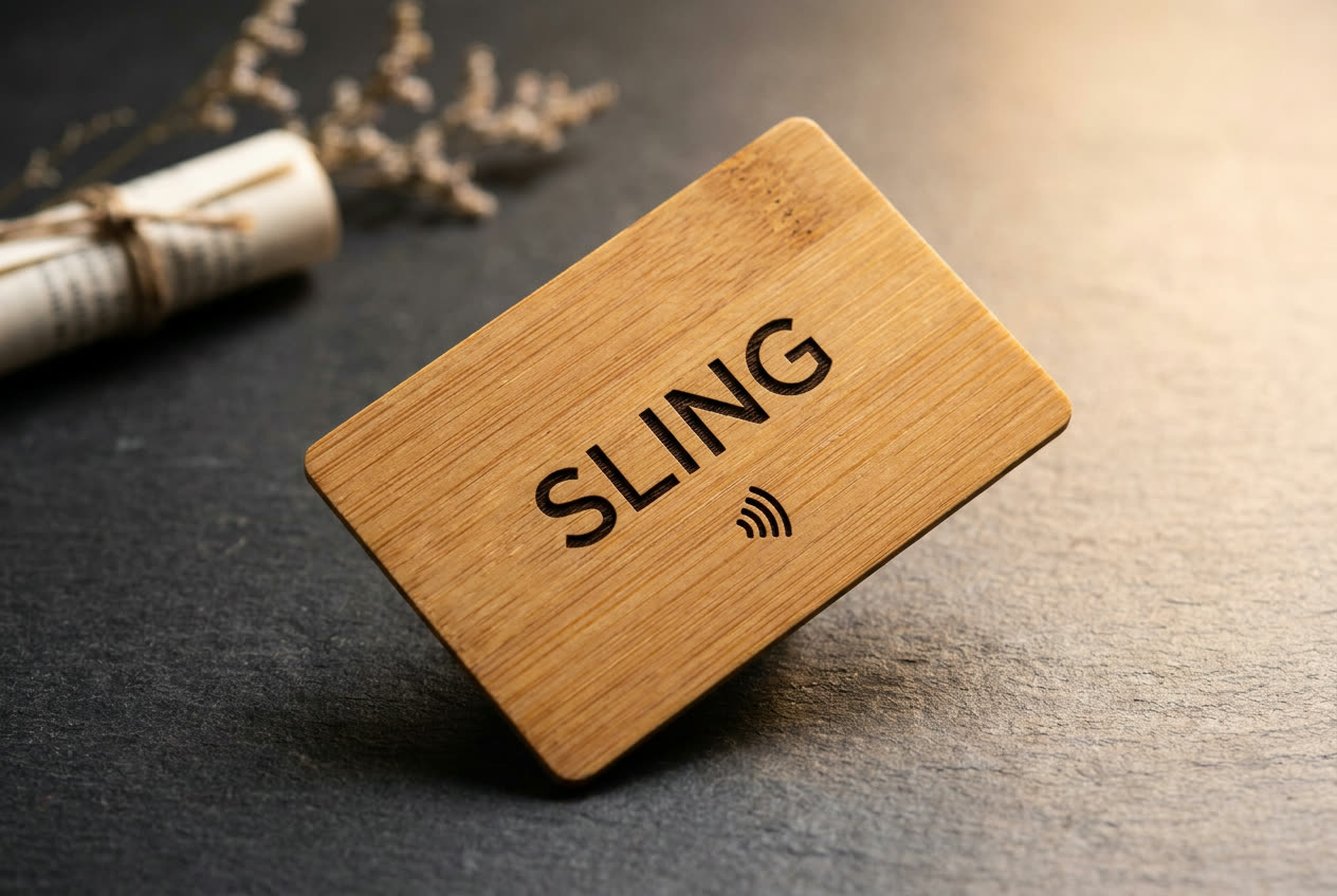 Carte SLING bambou gravée